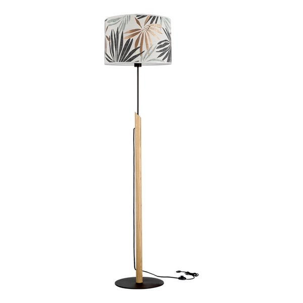 Hoja Floor Lamp 1xE27 Max.60W Black/Oiled Oak/Multicolor 762479104