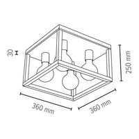 Kago Ceiling Lamp 4xE27 Max.60W Oiled Oak/Chrome 9158474