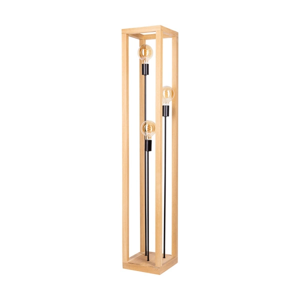 Lampa podłogowa Kago 3xE27 Max.60W Dąb olejowany/Czarny metal/Czarny kabel z tkaniny 51524374
