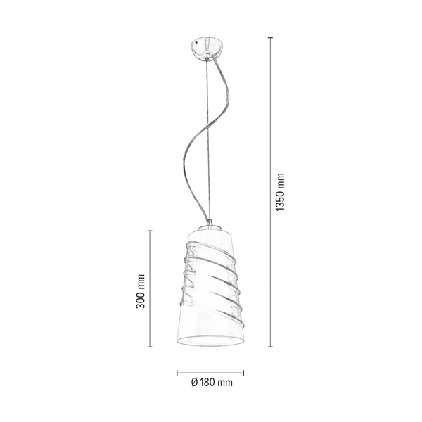 Crister Lampa Wisząca 1xE27 Max.60W Chromowany Metal/Przezroczyste-białe Szkło 1680128