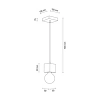 Kwadratowa lampa wisząca Trongo 1xE27 maks. 60W drewno bukowe orzechowe/kabel z czarnej tkaniny 7169176