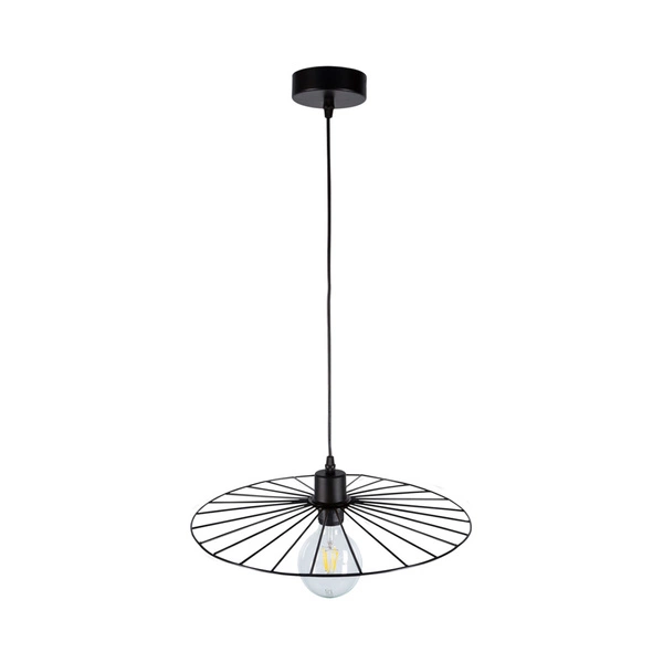 Antonella Pendant Lamp 1xE27 Max.60W Black Metal/Black Fabric Cable