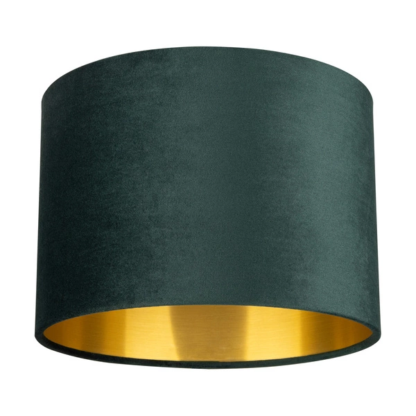 Lampshade Cylinder E27 H40 Green Velvet with Gold Foil A1392