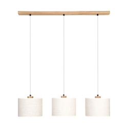 Boho Hanging Lamp 3xE27 Max.40W Oiled Oak/Transparent PVC/Beige 16910374