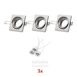 Cristaldream Set of Downlights 3xGU10 Max.50W Chrome Metal 23050328