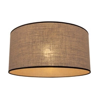 Lampshade Cylinder E27 H30 Natural Linen with black ribbon A0025