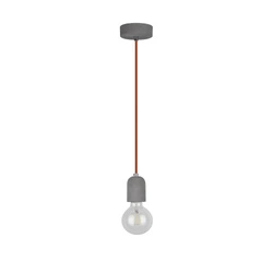 Amory Pendant Lamp 1xE27 Max.60W Gray Concrete/Red Fabric Cable 9776136