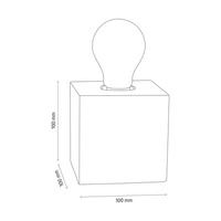 Strong Square Table Lamp 1xE27 Max.25W White Concrete/Black PVC Cable 6170937