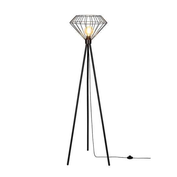 Raquelle Floor Lamp 1xE27 Max.40W Black Metal/Black PVC Cable 12570104