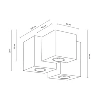 Wooddream Square Ceiling Lamp 3xGU10 Max.6W Birch Wood 2076360