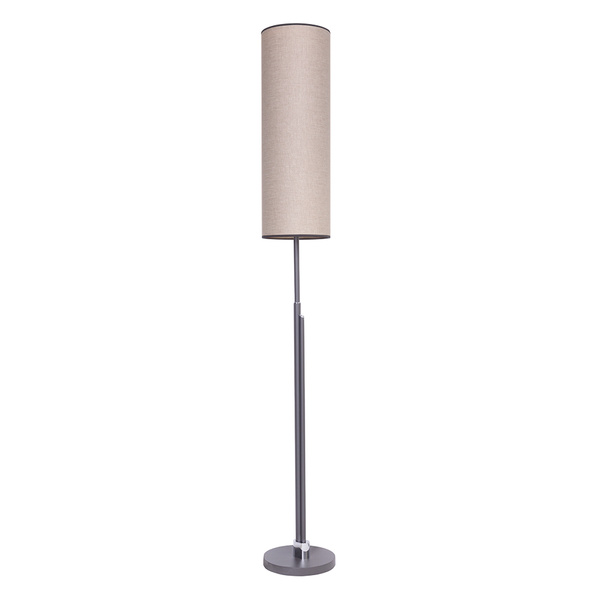 Eleganta Floor Lamp Incl. LED Integrated 1800lm+500lm 3000K 22W Anthracite Metal/Black Fabric Cable/Natural Linen with anthracite ribbon Shade