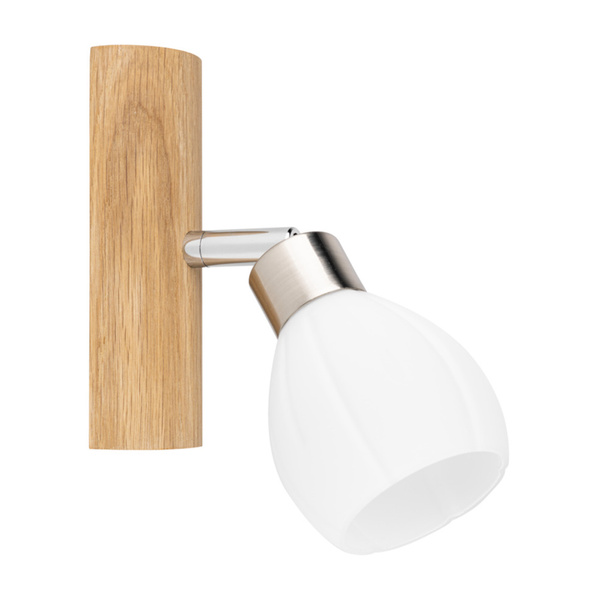 Kira Wall Lamp Incl. 1xG9 LED 300lm 2700K 3W Oiled Oak/Satin Metal/White Glass