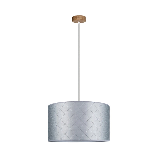 Mirabella Pendant Lamp 1xE27 Max.60W Oiled Oak/Anthracite Fabric Cable/Silver Synthetic Material Shade 1692174