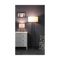 Lampa podłogowa Swan 1xE27 maks. 60W Czarny metal/czarny kabel PCV/biały klosz z tkaniny 79229104