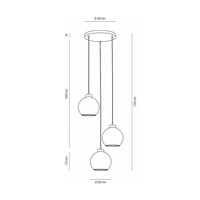 Laguna Pendant Lamp 3xE27 Max.60W Black/Transparent PVC/Smoked Glass 18610304R