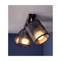 Lampa Sufitowa Nevoa 3xE27 Max.25W Czarny Metal/Chromowany Metal/Czarny Klosz Tkaniny 56795304