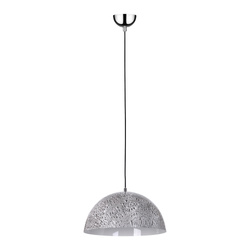 Natura Pendant Lamp 1xE27 Max.60W Chrome Metal/Black PVC Cable/Gray-White Metal