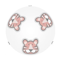 Lampa Sufitowa Lenny 2xE27 Max.60W Chromowany Metal/Białe Szkło Ze Wzorem Tygrysa 4564002