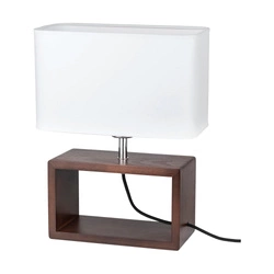 Cadre Table Lamp 1xE27 Max.25W Walnut Beech Wood/Black Fabric Cable/White Fabric Shade 7722976