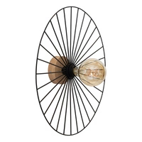 Antonella Wall Lamp 1xE27 Max.25W Oiled Oak/Black Metal/Black Fabric Cable 289249174