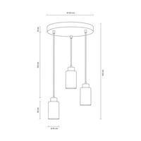 Karla Pendant Lamp 3xE27 Max.60W Gray/Transparent/Matte White 9160336R