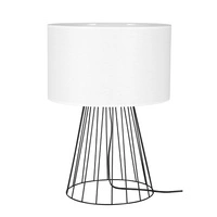 Swan Table Lamp 1xE27 Max.60W Black Metal/Black PVC Cable/White Fabric Shade 89329104