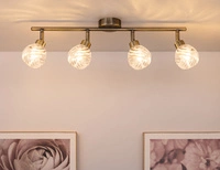 Wave Ceiling Lamp Incl. 4xG9 Max.28W Patina Metal/Transparent Glass 2102411