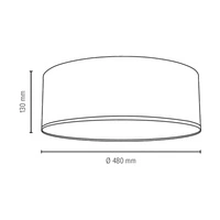 Lampa Sufitowa Josefina 1xLED Zintegrowana 2600lm 2700K 30W Biały Metal/Brązowy Klosz Tkaniny 4794802