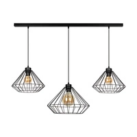 Lampa wisząca Raquelle 3xE27 maks. 60W czarny metal/czarny kabel PVC 187349304