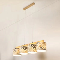 Hoja Hanging Lamp 4xE27 Max.25W Oiled Oak/Transparent PVC/Multicolor 524710404