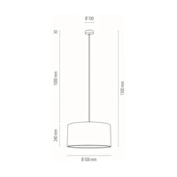 Lampa wisząca Dove 1xE27 maks. 60W chromowany metal/przezroczysty kabel PVC/szary klosz z tkaniny 15390128