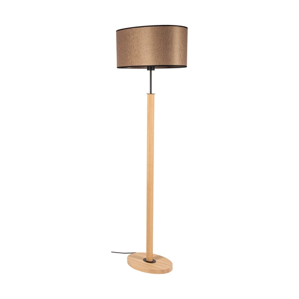 Mercedes Black Floor Lamp 1xE27 Max. 60W Oiled Oak/Black/Brown-Black-Gold