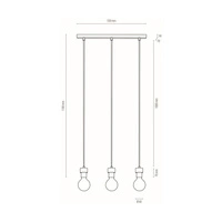 Clarte Wood Pendant Lamp 3xE27 Max.60W Oiled Oak/Black Metal/Black Fabric Cable 3274374