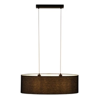 Dove Pendant Lamp 2xE27 Max.40W Black Metal/Transparent PVC Cable/Black Fabric Shade 17400204