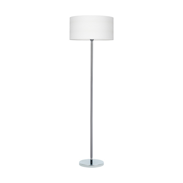 Lampa podłogowa Leila 1xE27 maks. 60W chromowany metal/przezroczysty kabel PVC/wielokolorowy papier + klosz z PCV ze wzorem drewna