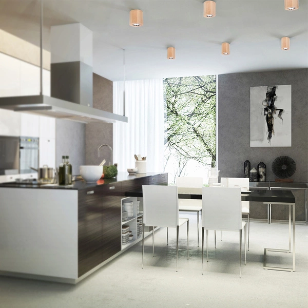 Okrągła Lampa Sufitowa Wooddream 1xGU10 Max.6W Drewno Brzozowe 2066160