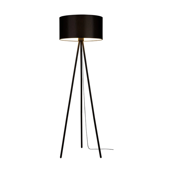 Verian Floor Lamp 1xE27 Max.40W Black Metal/Black PVC Cable/Black Fabric Shade 197613004