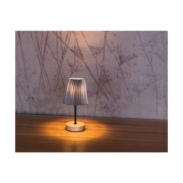 Mila Wood Table Lamp 1xE14 Max.25W Birch Wood/Black Metal/Black PVC Cable/Silver Shade 7771960