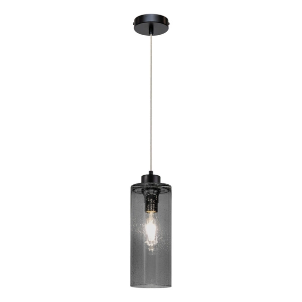 Zefir Pendant Lamp 1xE27 Max.60W Black Metal/Transparent PVC Cable/Smoked Glass 113870104