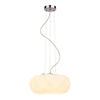Terra Pendant Lamp 1xE27 Max.60W Chrome Metal/Transparent PVC Cable/White Glass 9902102