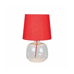 Mandy Table Lamp 1xE27 Max.40W Transparent Glass/Red Fabric Cable/Red Fabric Shade 7082115