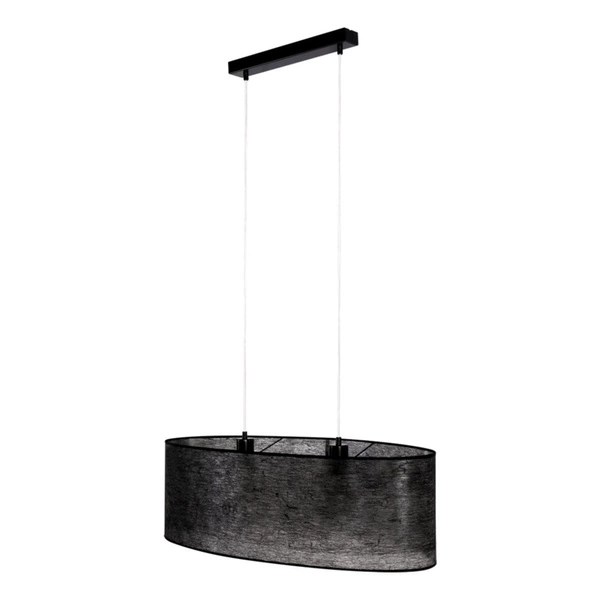 Nevoa Pendant Lamp 2xE27 Max.40W Black Metal/Transparent PVC Cable/Black Fabric Shade 17920204