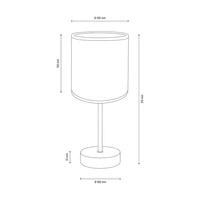 Lampa Stołowa Mila 1xE27 Max.25W Szary Beton/Czarny Metal/Czarny Kabel PCV/Klosz z Białej Tkaniny 7776936