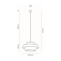 Preto Gold Pendant Lamp 1xE27 Max.60W Black Metal/Black Fabric Cable/Black-Gold Fabric Shade 150099104