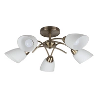 Lampa Sufitowa Viletta 5xE27 Max.60W Patyna Metal/Białe Szkło 8141511