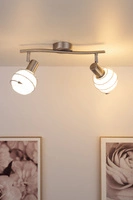 Daria Ceiling Lamp 2xE14 Max.40W Satin Metal/White Glass 2093227