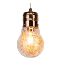 Bulb Pendant Lamp 3xE27 Max.60W Copper Metal/Transparent PVC Cable/Transparent Glass 2810313