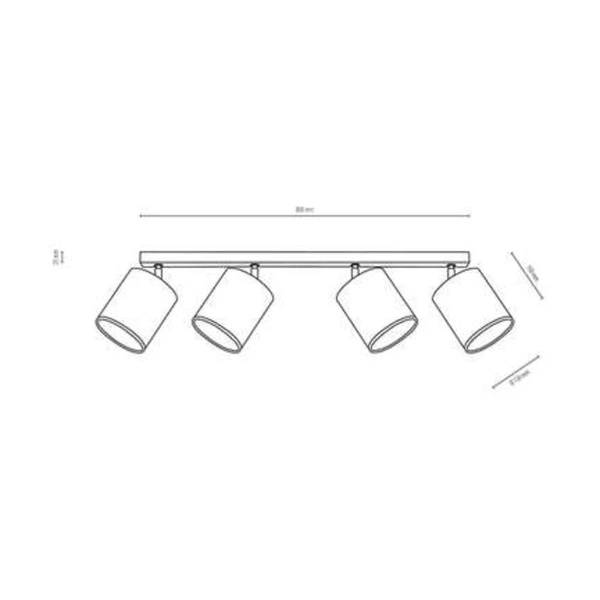 Atike Ceiling Lamp 4xE27 Max.25W Oiled Oak/Chrome Metal/Black Fabric Shade 197546474