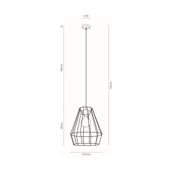 Endorfina Pendant Lamp 1xE27 Max.60W Oiled Oak/Black Metal/Black Fabric Cable 132219104