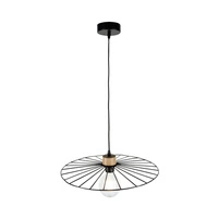Lampa wisząca Antonella 1xE27 Max.60W Dąb olejowany/Czarny metal/Czarny kabel z tkaniny 189219104